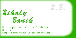 mihaly banik business card